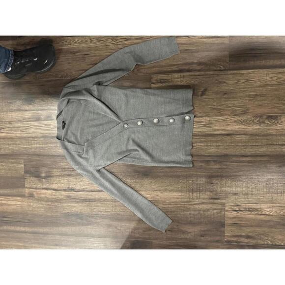 Pristine Condition Charcoal Grey Theory Ribbed Button Down Cardigan sz S - Picture 1 of 6
